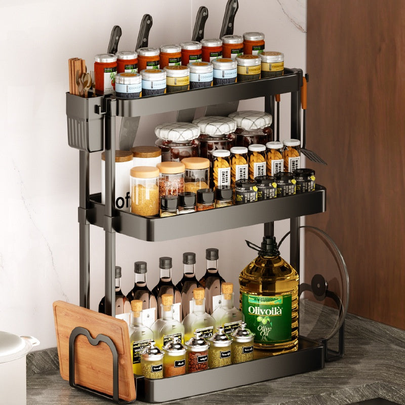 Multi-Layer Kitchen Rack – Spice & Seasoning Storage Organizer for Kitchen Supplies