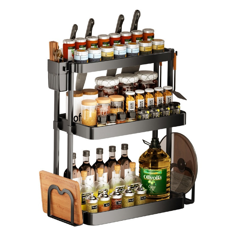 Multi-Layer Kitchen Rack – Spice & Seasoning Storage Organizer for Kitchen Supplies