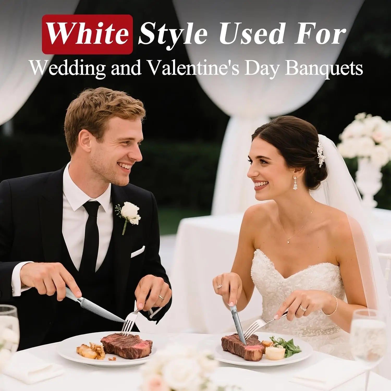 Steak Knives Set of 8,Premium Stainless Steel Serrated Steak Knives Set,Pakkawood Handle 4.5 Inch Kitchen Steak Knife with Gift