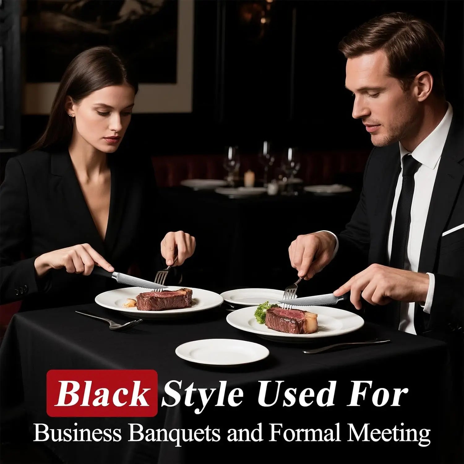 Steak Knives Set of 8,Premium Stainless Steel Serrated Steak Knives Set,Pakkawood Handle 4.5 Inch Kitchen Steak Knife with Gift