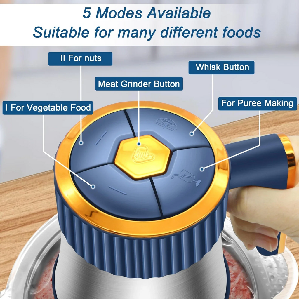 5L Electric Meat Grinder Food Processor 304 Stainless Steel Vegetable Slicer Chopper Kitchen Mixer Machine