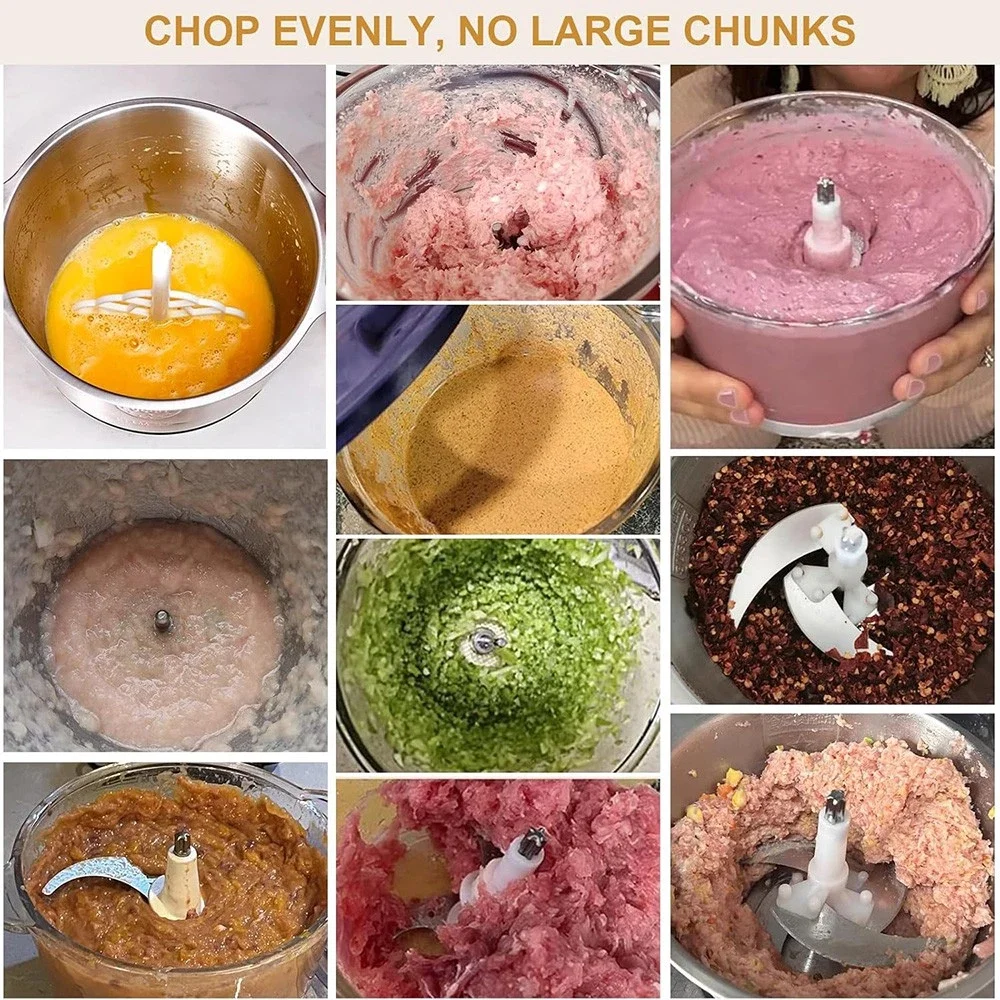 5L Electric Meat Grinder Food Processor 304 Stainless Steel Vegetable Slicer Chopper Kitchen Mixer Machine