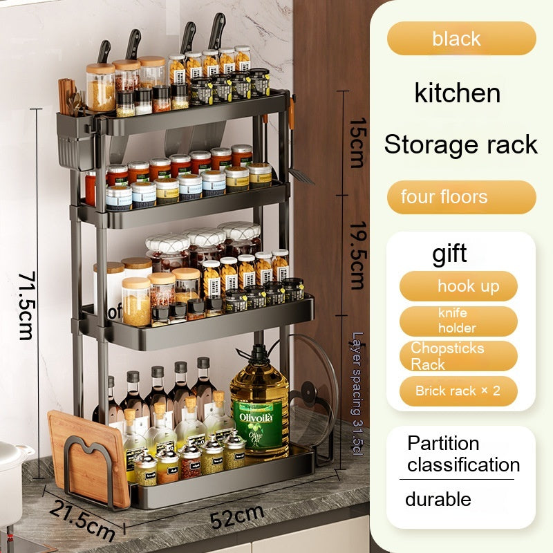 Multi-Layer Kitchen Rack – Spice & Seasoning Storage Organizer for Kitchen Supplies